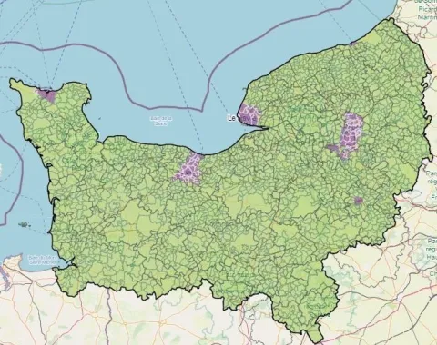 Carte éligibilité territoires normands LEADER