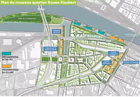 Plan du nouveau quartier Rouen Flaubert